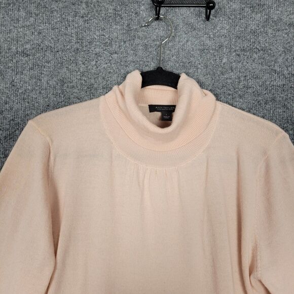 ANN TAYLOR Pink 100% Merino Wool Long Sleeve Turtleneck Sweater SIZE LARGE - Picture 3 of 10